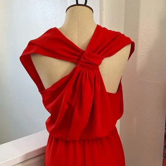 PINKO Daitarn Fluid Crepe Jumpsuit Red Size 2 US - Picture 2 of 11